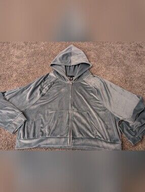 Victoria's Secret Women’s Light Green Velour Zip Hoodie Size XXL EUC